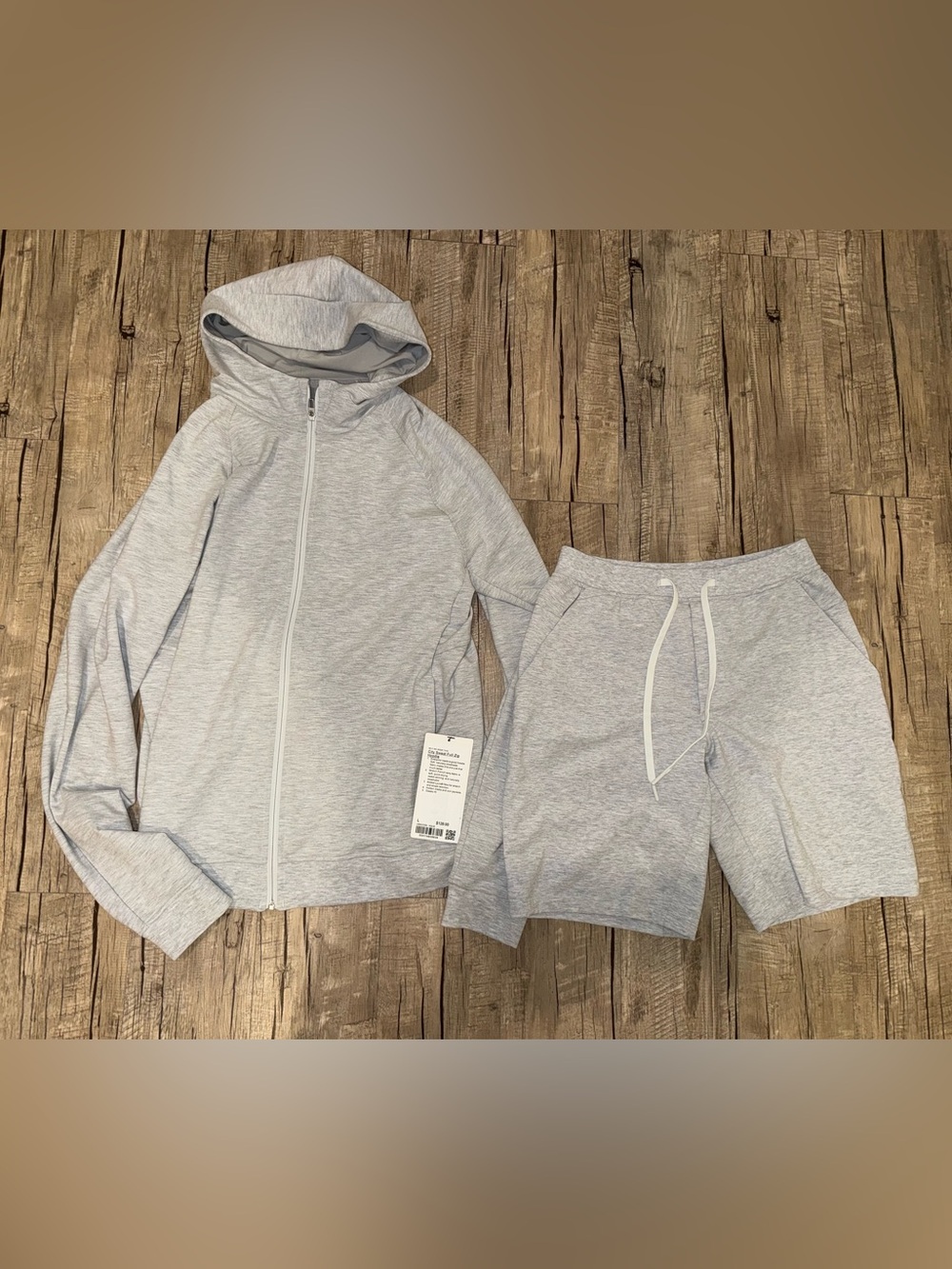 Lululemon Men's LARGE Grey Hoodie NWT / Shorts MEDIUM nwot outfit set city sweat